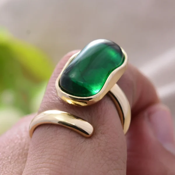 gemstone ring Luxury Granny Emerald Gift - Image 2