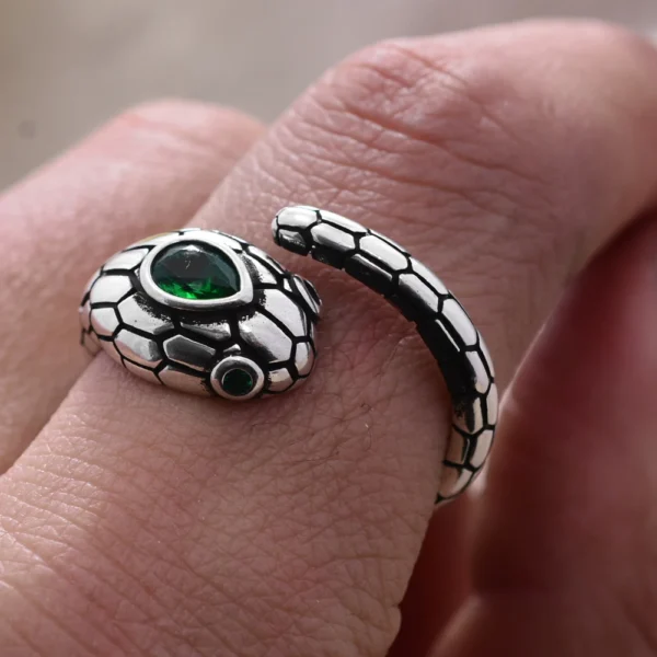 Cobra ring Snake Animal Green Crystal majestic - Image 3