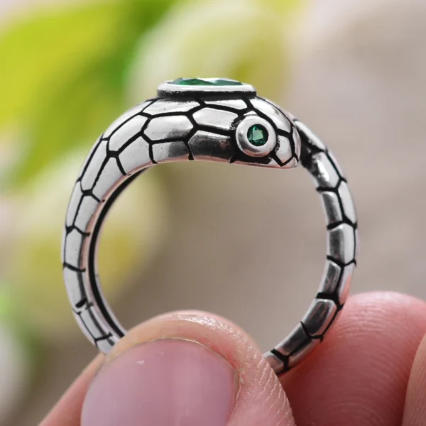 Cobra ring Snake Animal Green Crystal majestic - Image 2