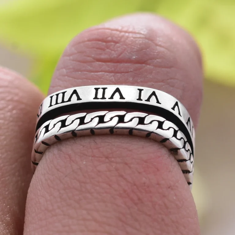 womens ring with Roman Numerals luxury - Image 2