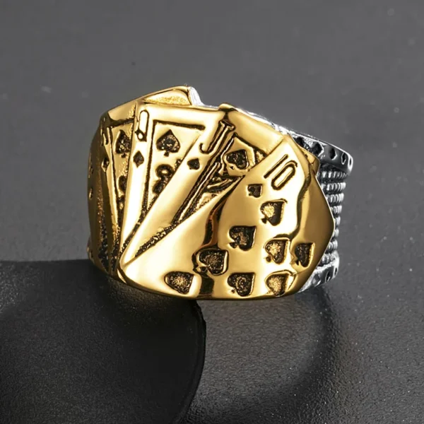 biker Ring vintage Game Poker Rock Punk - Image 2