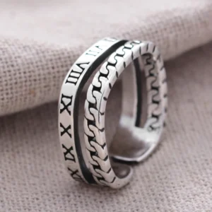 womens ring with Roman Numerals luxury