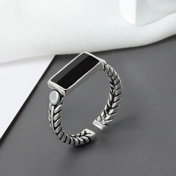 Black silver ring