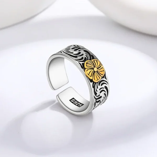 Flower ring design decorative yellow Christmas - Image 2