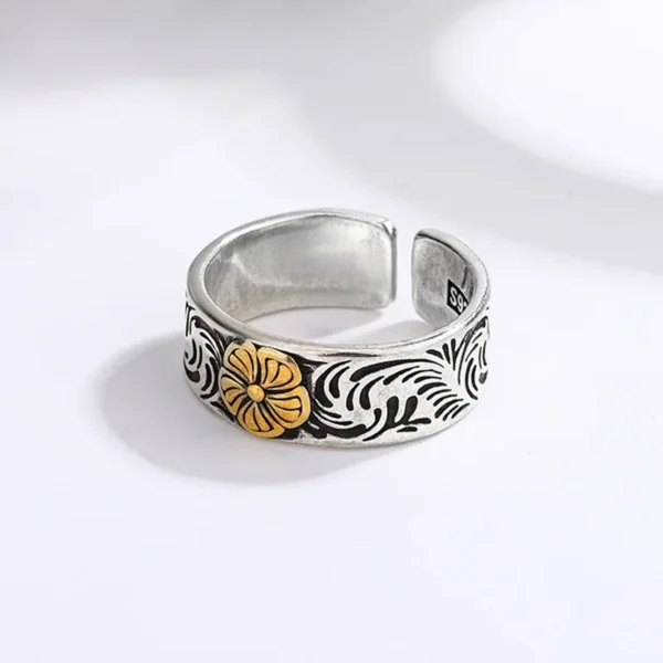 Flower ring design decorative yellow Christmas - Image 3