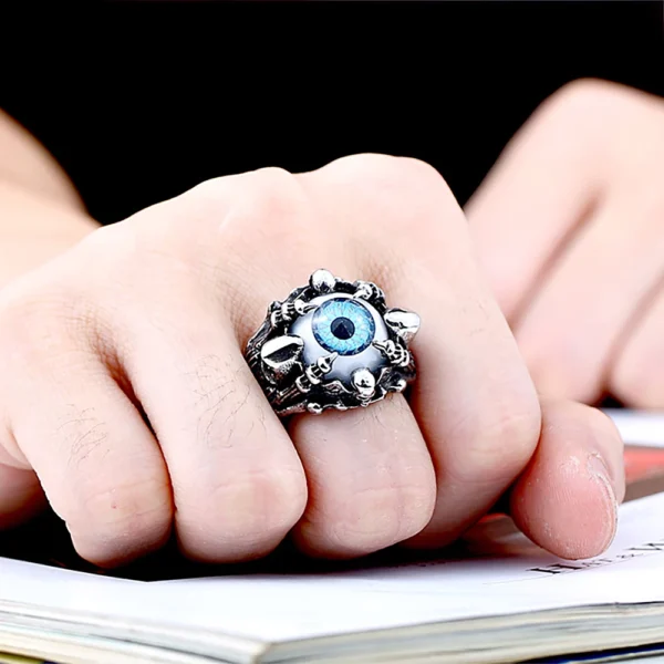 skull ring Evil Eye 3 colors with Halloween Gift - Image 5