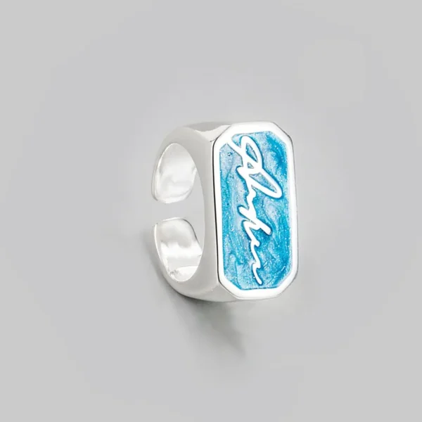 Name ring Blue Autograph Letter fancy - Image 3