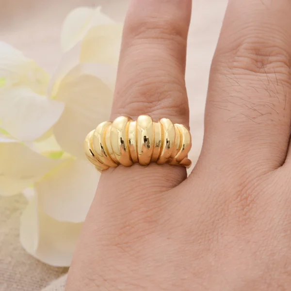 gold wave ring Yellow Color Christmas Gifts - Image 2