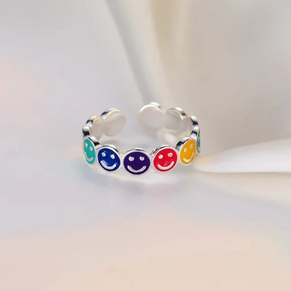 smile ring multi face colors new fashion - Image 3