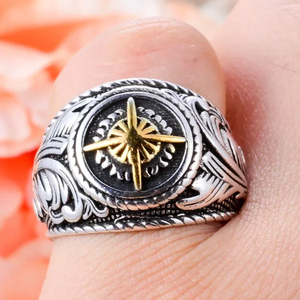 womens ring with Sun Star Flower Engrave the best - Image 2