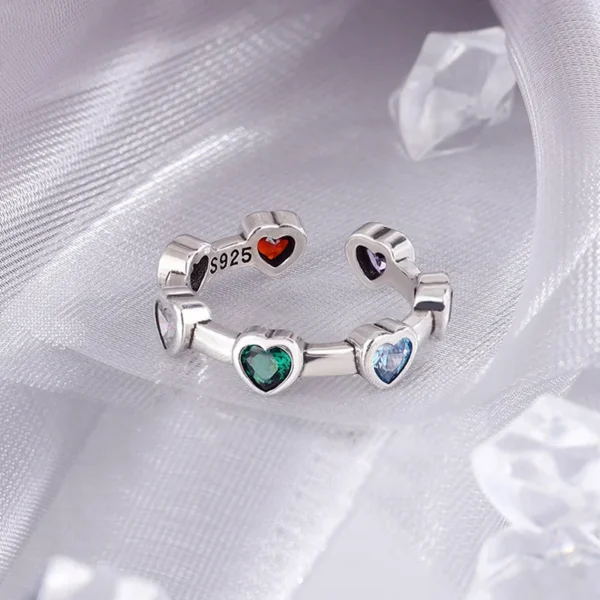 Silver ring Romantic Colorful Love womens - Image 4