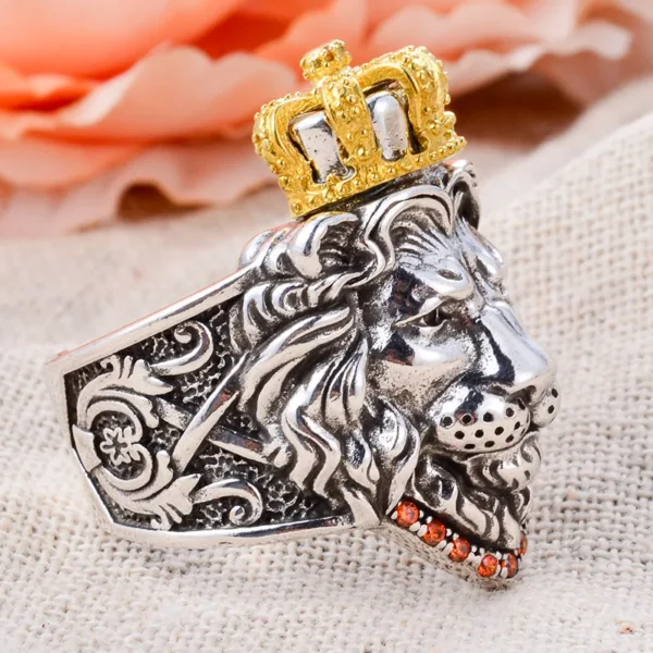 king ring Crown lion majestic Gift lover friendly - Image 3