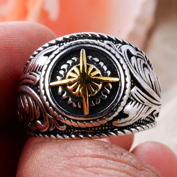 womens ring with Sun Star Flower Engrave the best - Image 5