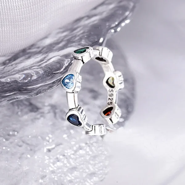 Silver ring Romantic Colorful Love womens - Image 3