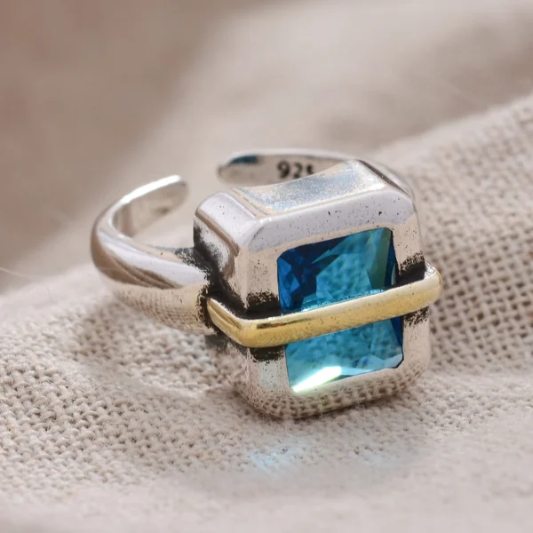 blue crystal ring top product New fancy - Image 4