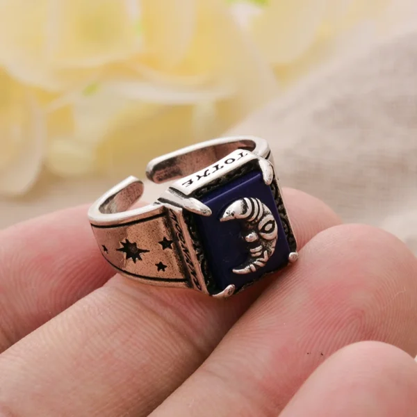 Moon ring lapis women lazuli stone best design - Image 2