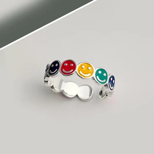 smile ring multi face colors new fashion - Image 2