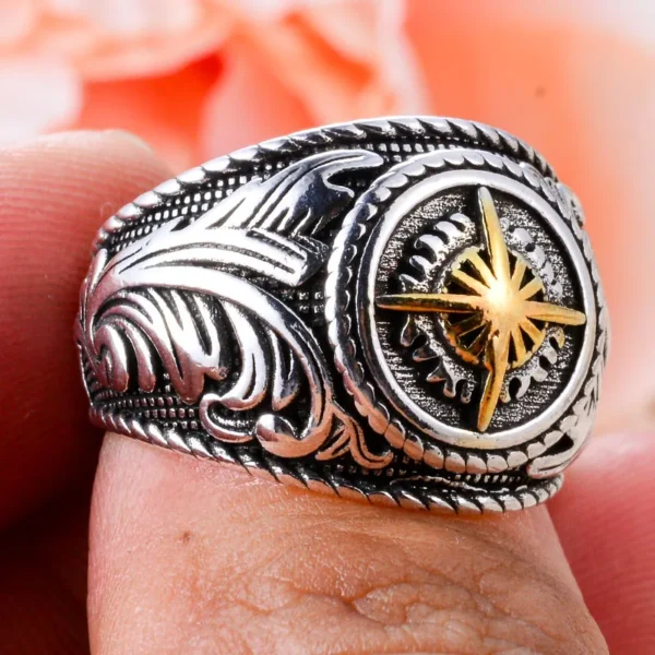 womens ring with Sun Star Flower Engrave the best - Image 4