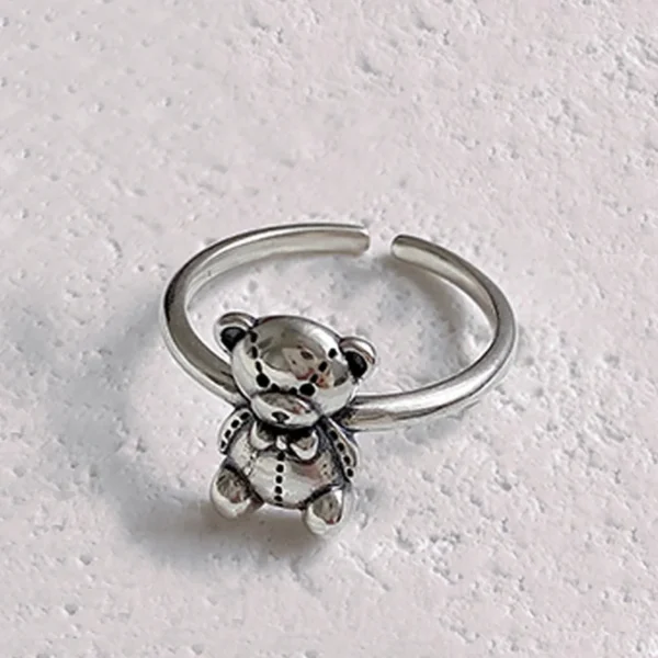 Silver ring Bear New Vintage For Women Birthday Gifts - Image 3