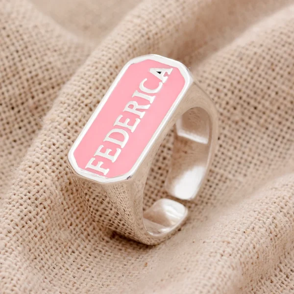 Name ring Pink color with name - Image 3