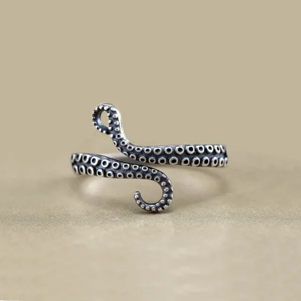 silver octopus ring all design sea luxury - Image 4