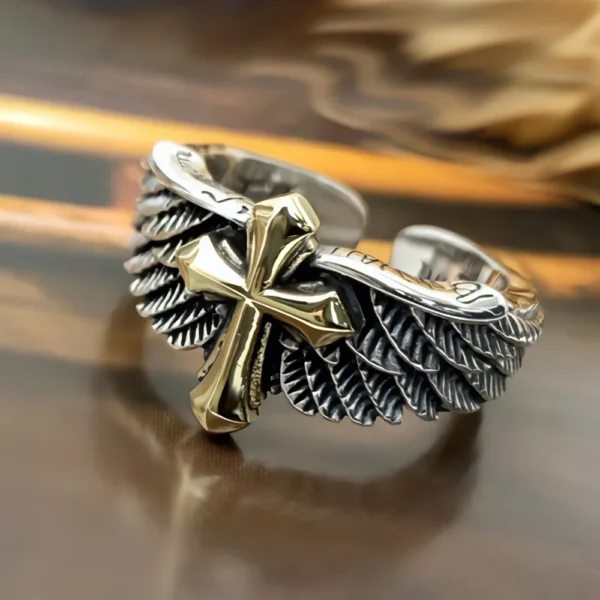 angel wing ring cross New arrival this year - Image 4