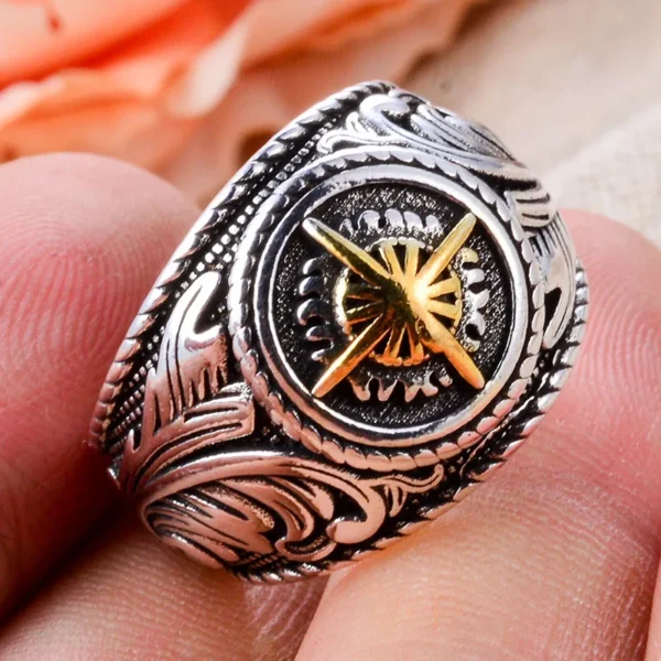 womens ring with Sun Star Flower Engrave the best - Image 6