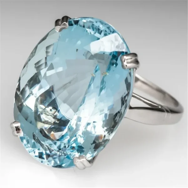 blue crystal ring Gorgeous Charming Large - Image 3