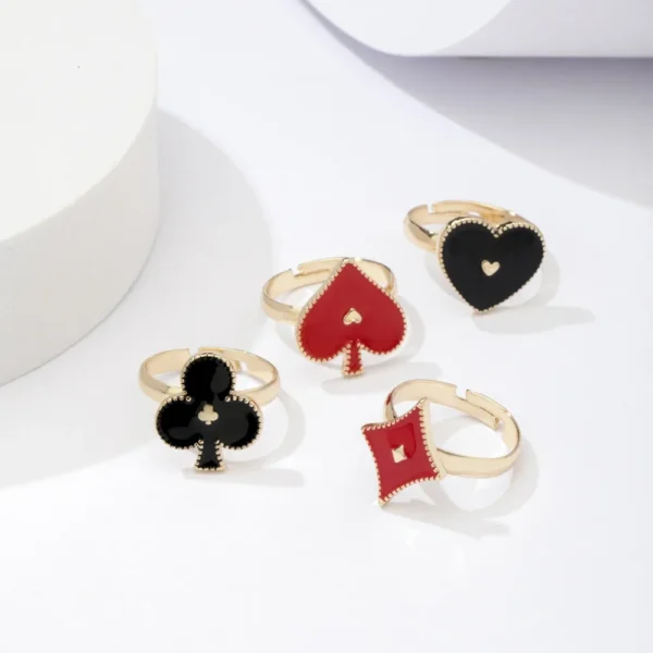 Poker ring style Heart for Women Gift - Image 2