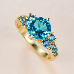 blue crystal ring