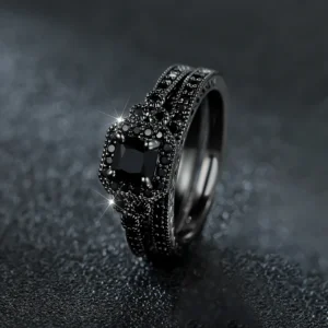 Black silver ring