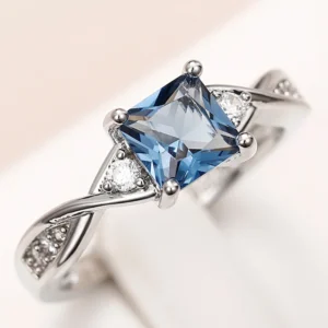 blue crystal ring