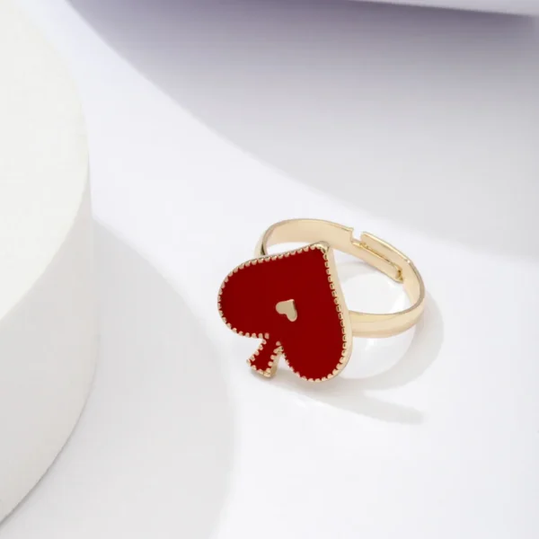 Poker ring style Heart for Women Gift - Image 5