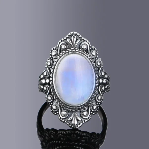 Boho ring Natural Labradorite for Women - Image 5