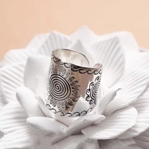 Boho ring Design Ethnic Style Wide - Image 4